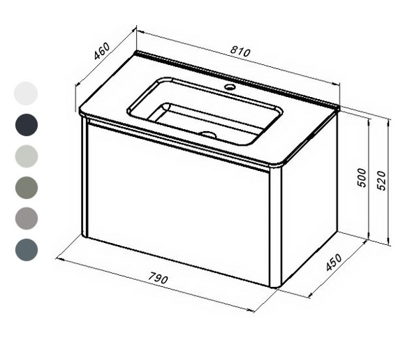 тумба с раковиной ALLEN BRAU GRAVITY 80